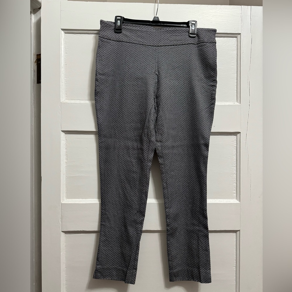 Women’s Counterparts Black Pattern Pull-On Ankle Pants Size 12